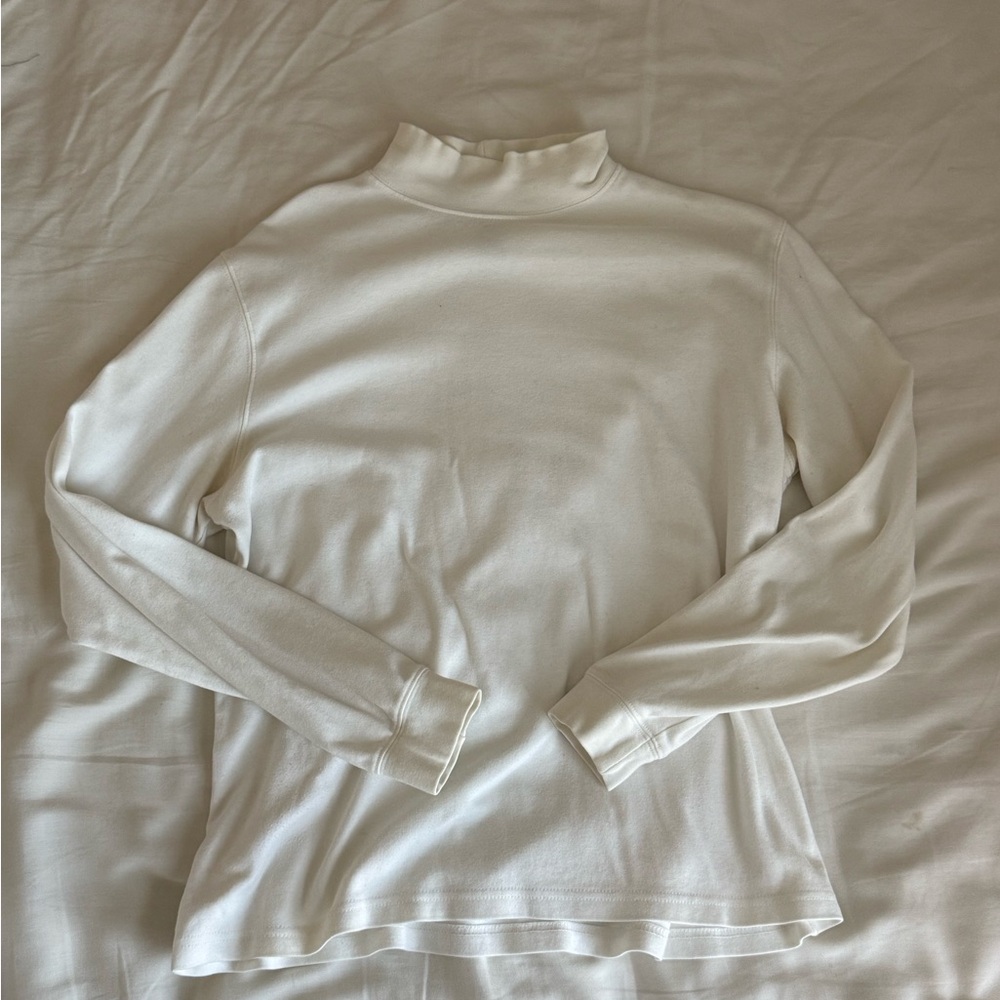 L.L. Bean Cream Long Sleeve Turtleneck